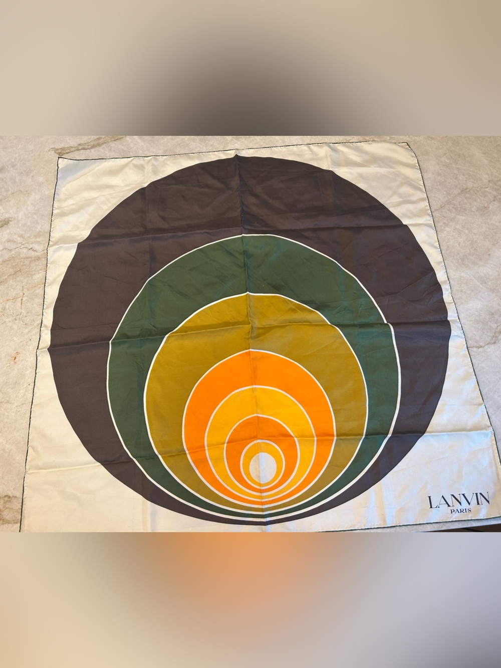 Vintage Lanvin Paris Silk Scarf | Made in France | Geometric Op Art Design - Picture 1 of 3